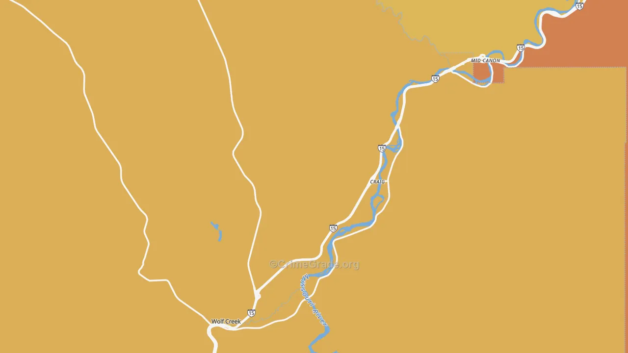Wolf Creek, MT Map of Vandalism Rates