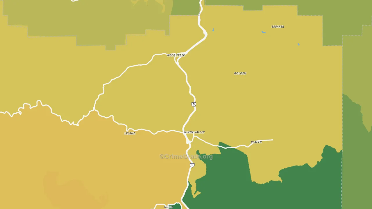 Wolf Creek, OR Map of Vandalism Rates