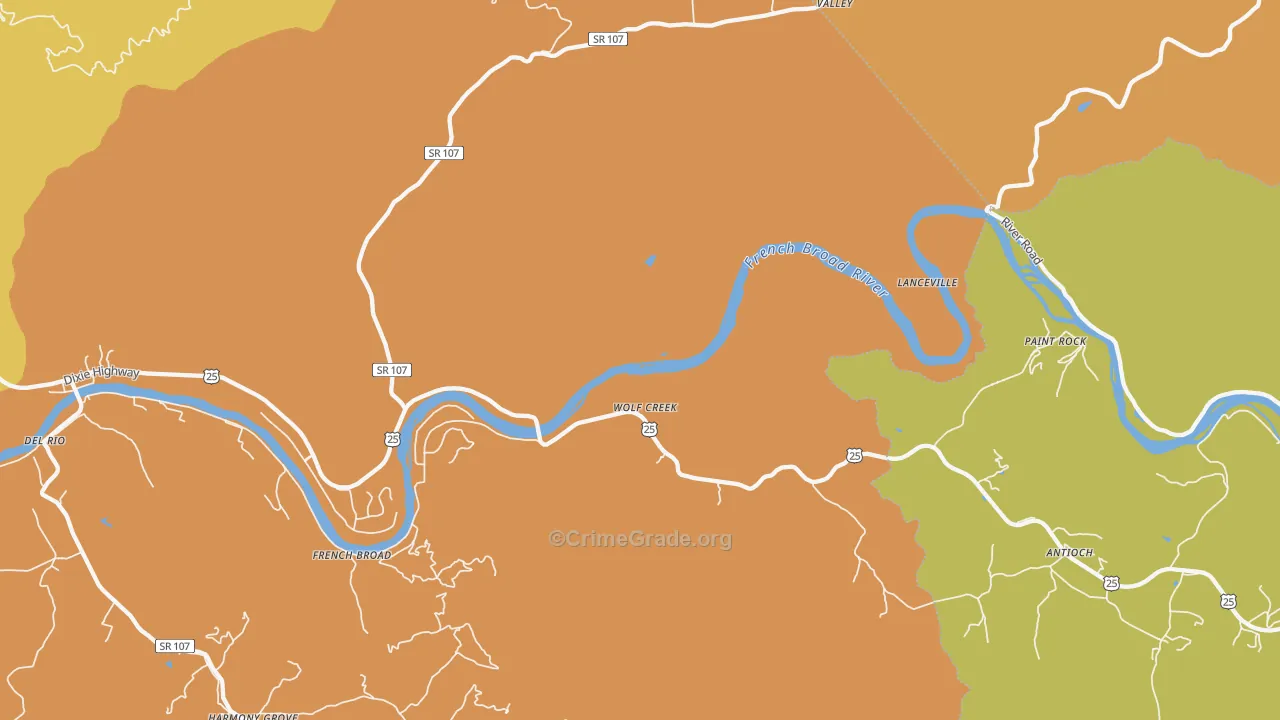 Wolf Creek, TN Map of Vandalism Rates