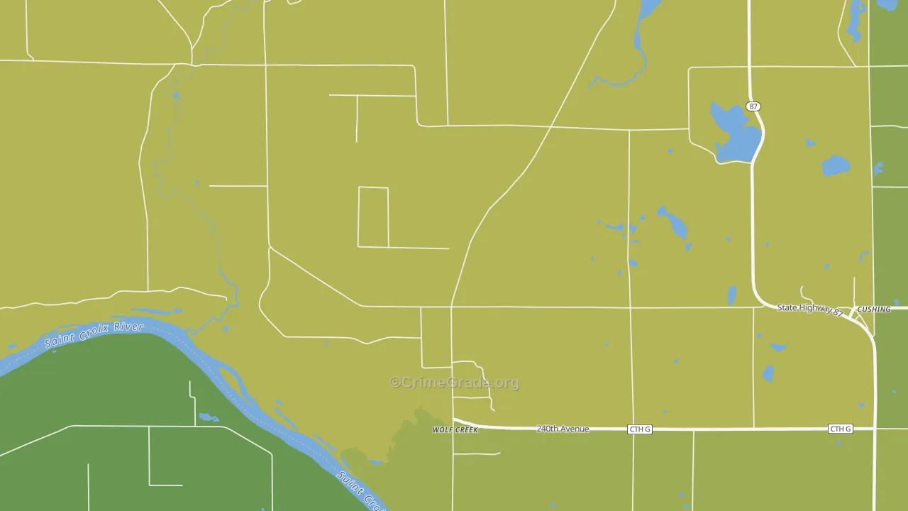 Wolf Creek, WI Map of Vandalism Rates