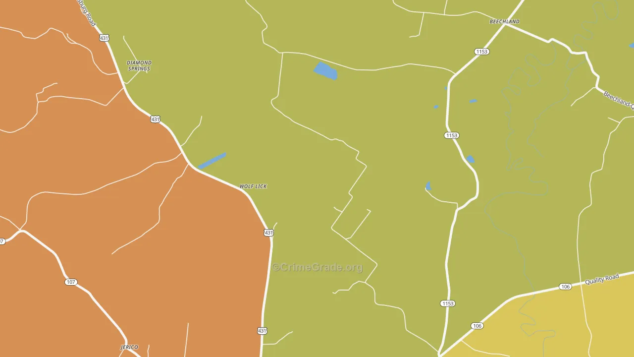 Wolf Lick, KY Map of Vandalism Rates