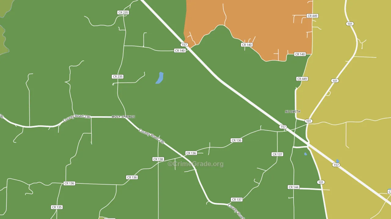 Wolf Springs, AL Map of Vandalism Rates
