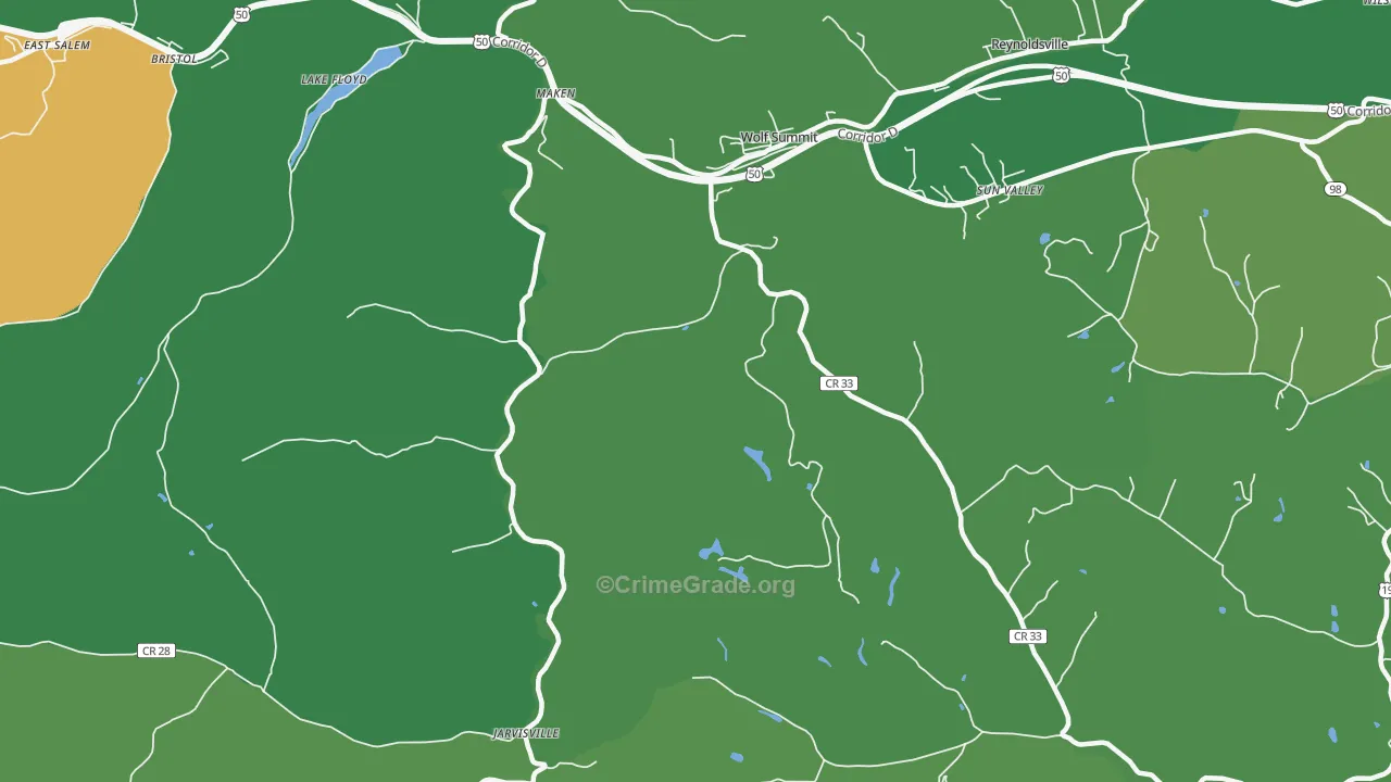 Wolf Summit, WV Map of Vandalism Rates
