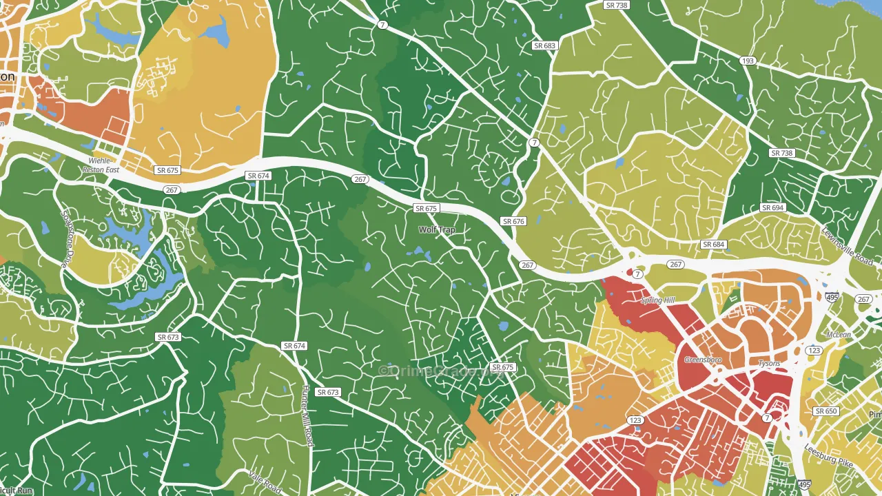 Wolf Trap, VA Map of Vandalism Rates