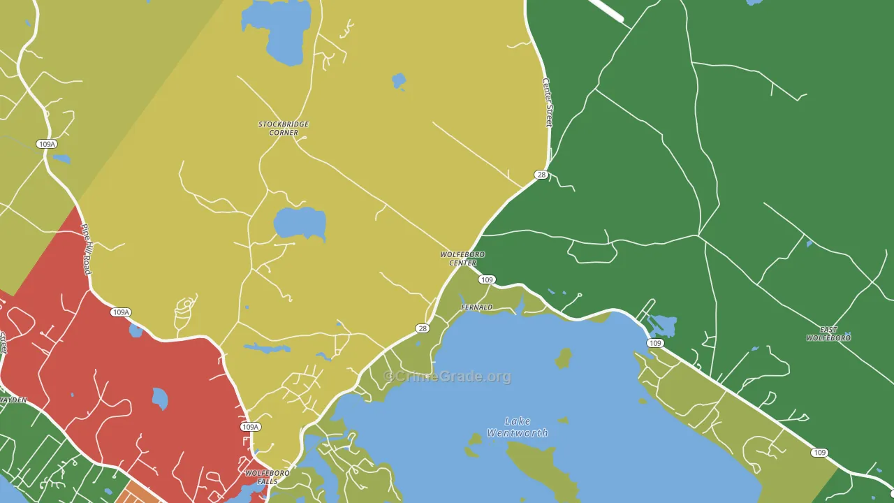 Wolfeboro Center, NH Map of Vandalism Rates