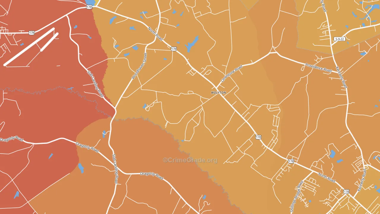 Wolfton, SC Map of Vandalism Rates