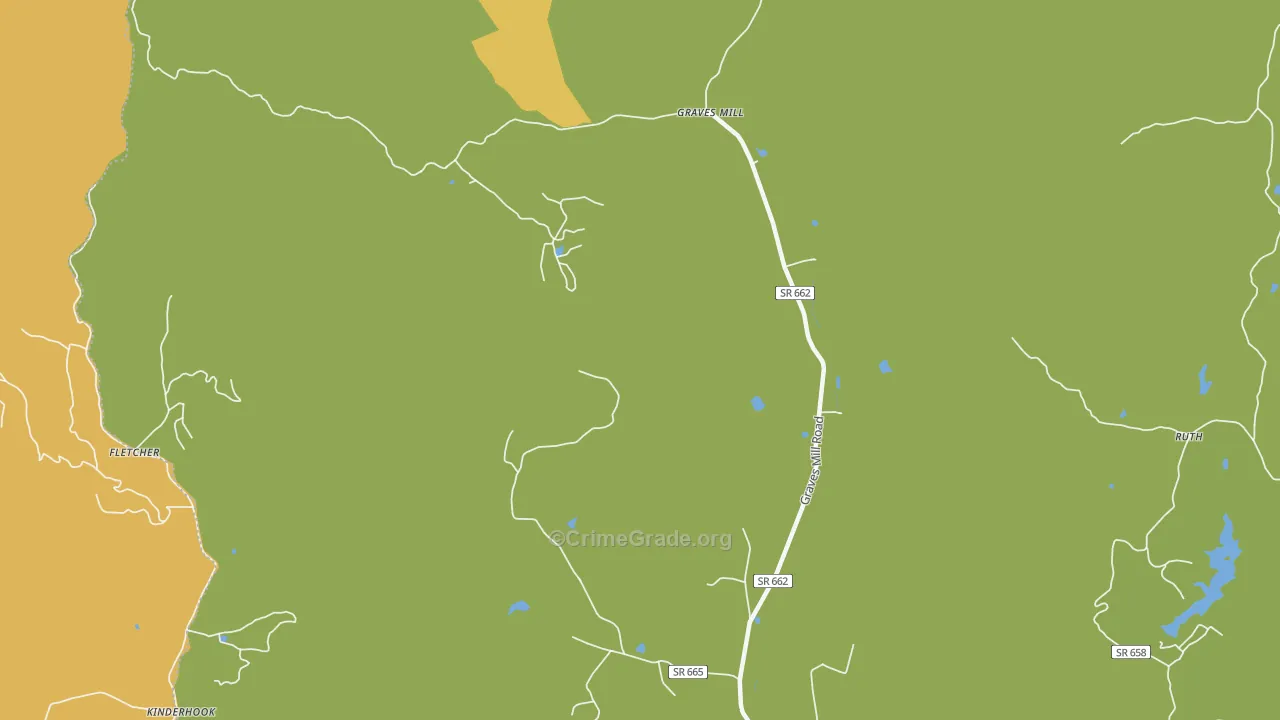 Wolftown, VA Map of Vandalism Rates