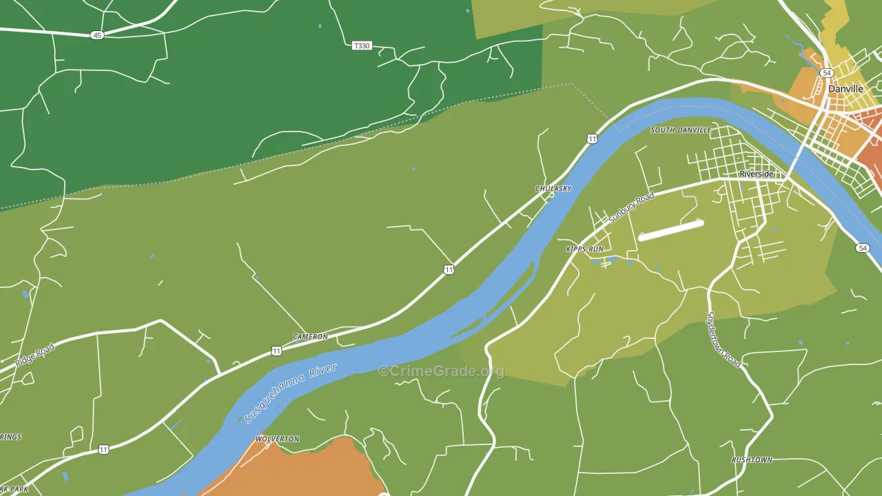 Wolverton, PA Map of Vandalism Rates