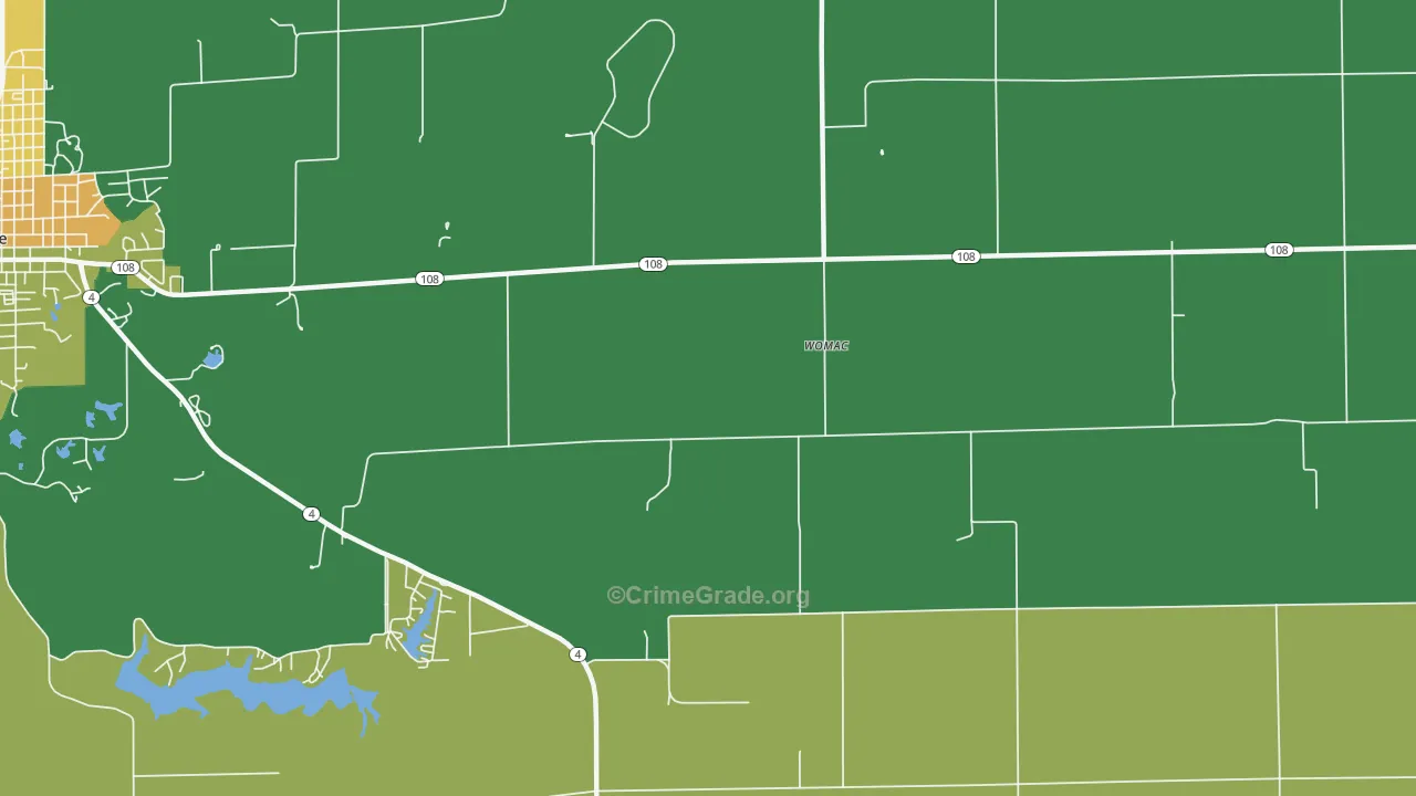 Womac, IL Map of Vandalism Rates