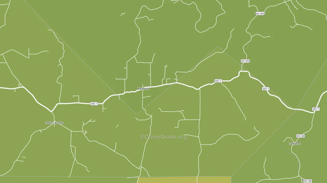 Womack, MO Map of Vandalism Rates