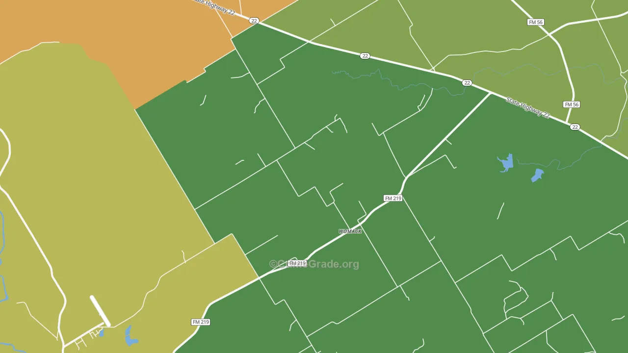 Womack, TX Map of Vandalism Rates