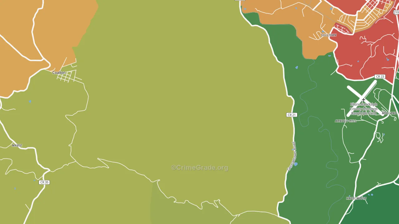 Womelsdorf, WV Map of Vandalism Rates