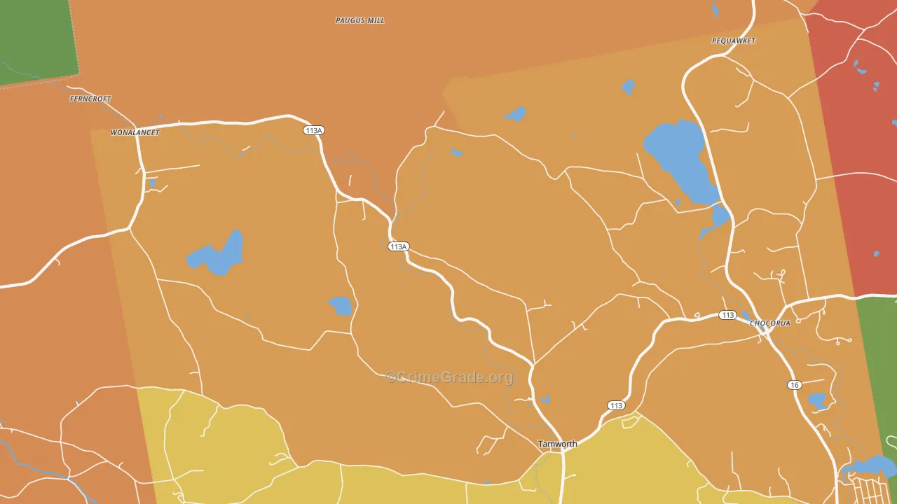 Wonalancet, NH Map of Vandalism Rates
