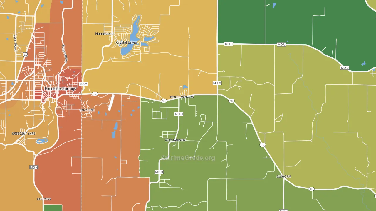 Wood Heights, MO Map of Vandalism Rates
