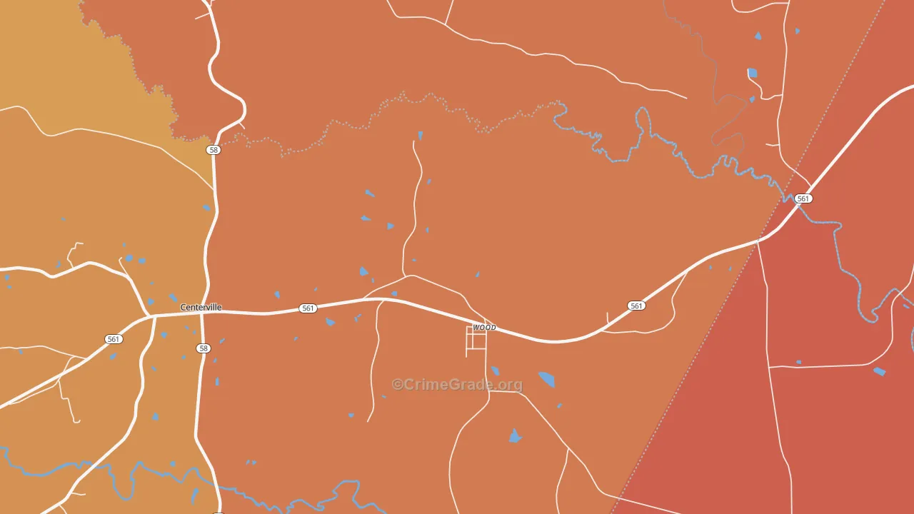 Wood, NC Map of Vandalism Rates