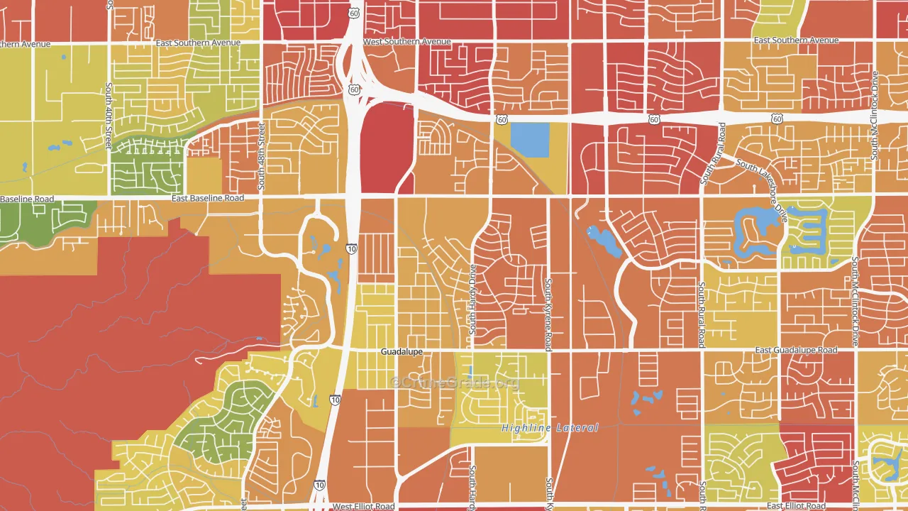 Wood Park, Tempe, AZ Map of Vandalism Rates