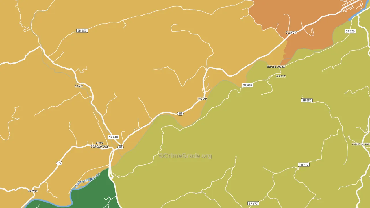 Wood, VA Map of Vandalism Rates