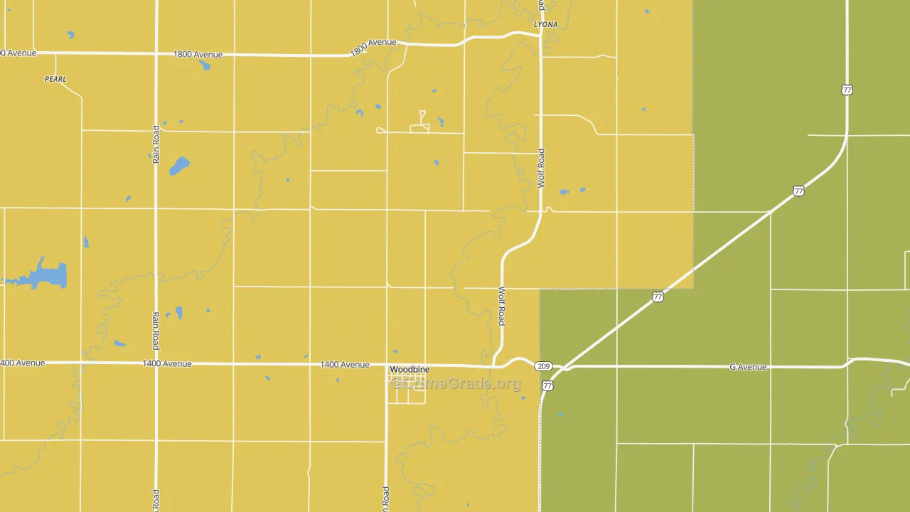 Woodbine, KS Map of Vandalism Rates
