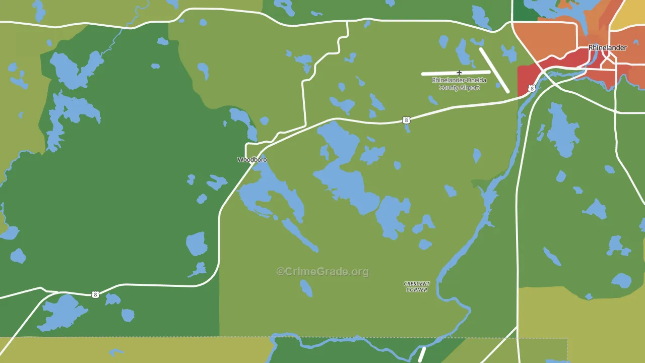 Woodboro, WI Map of Vandalism Rates