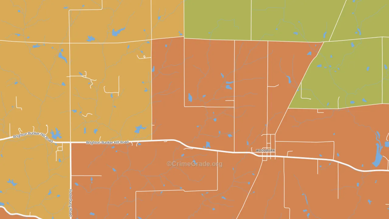 Woodburn, IL Map of Vandalism Rates