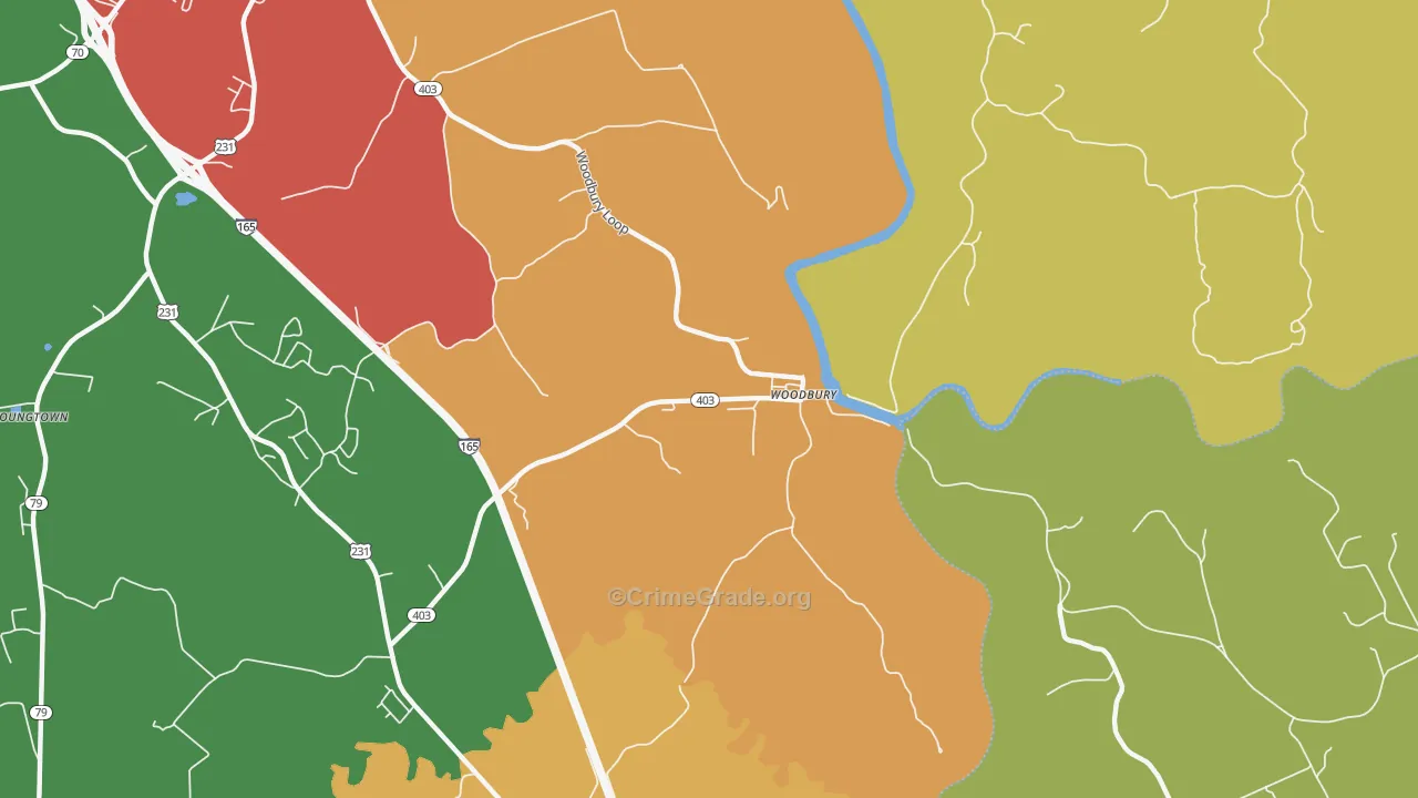 Woodbury, KY Map of Vandalism Rates