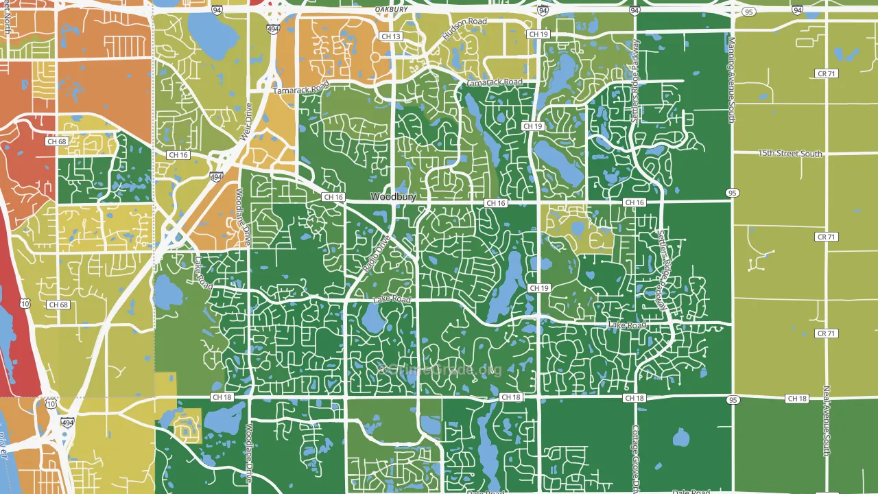Woodbury, MN Map of Vandalism Rates