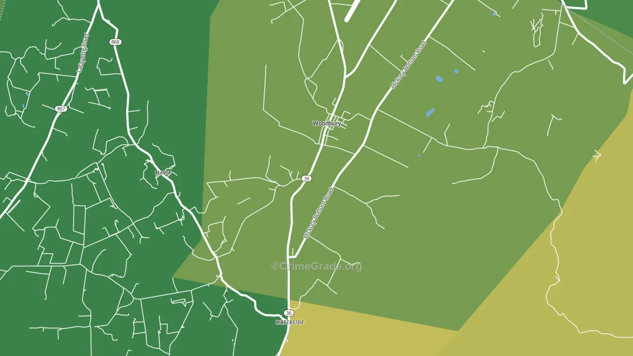 Woodbury, PA Map of Vandalism Rates