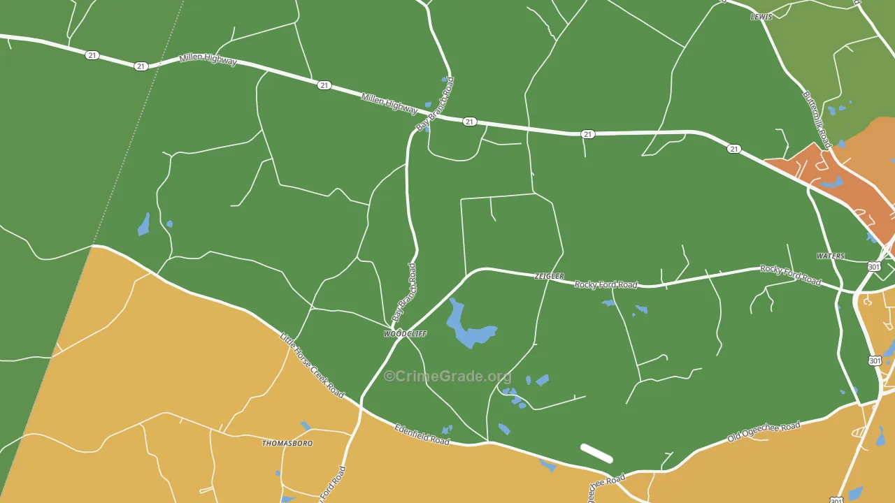 Woodcliff, GA Map of Vandalism Rates