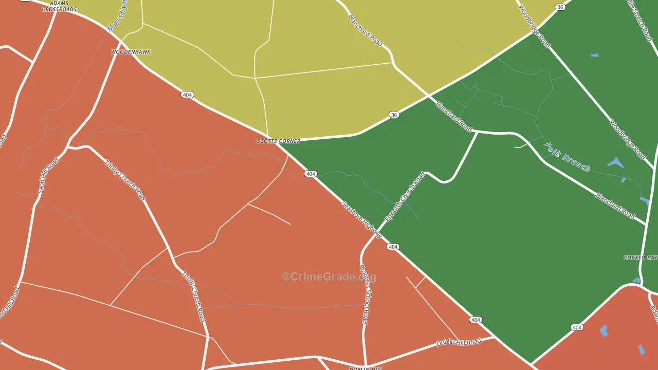 Woodenhawk, DE Map of Vandalism Rates