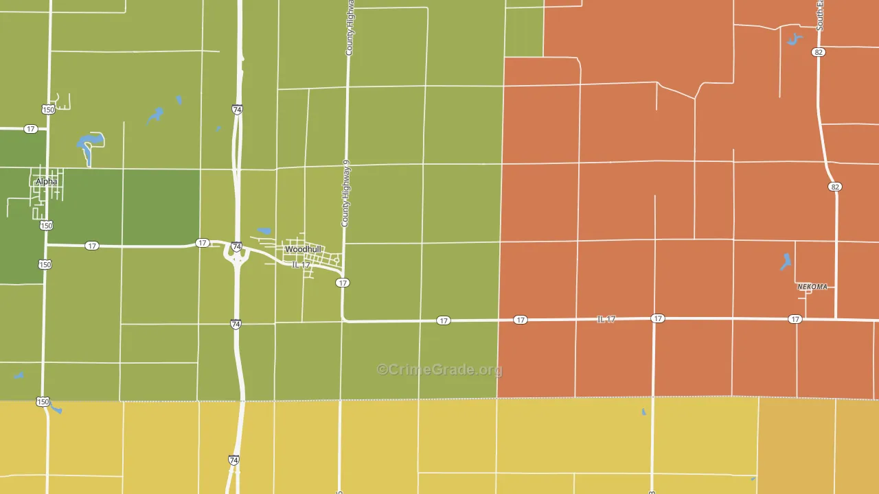 Woodhull, IL Map of Vandalism Rates