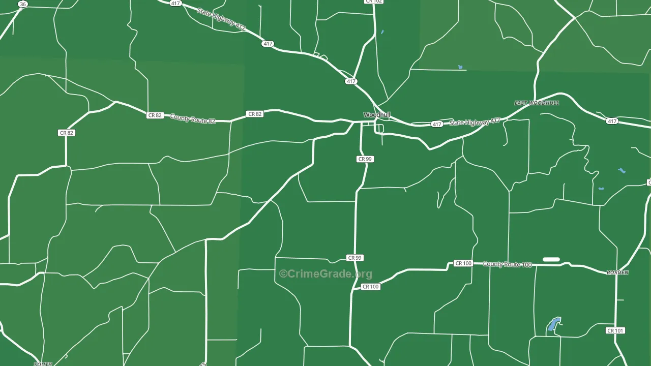 Woodhull, NY Map of Vandalism Rates