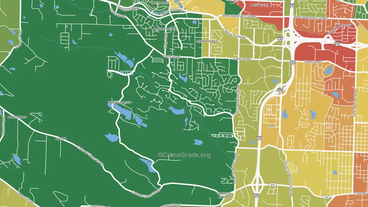 Woodland Edge, Little Rock, AR Map of Vandalism Rates