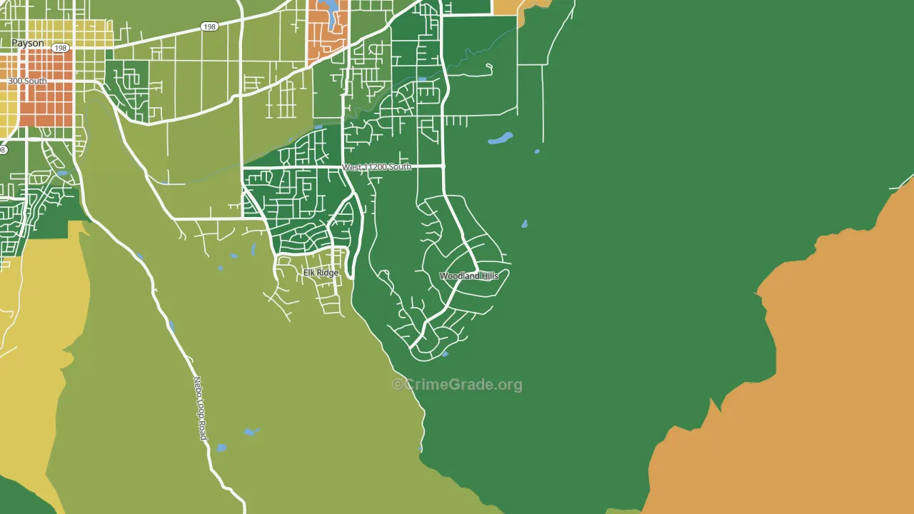 Woodland Hills, UT Map of Vandalism Rates