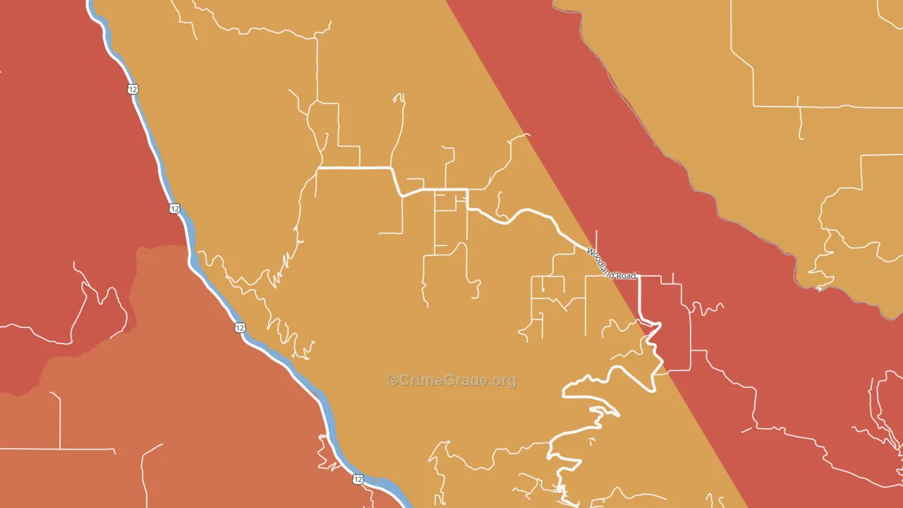 Woodland, ID Map of Vandalism Rates