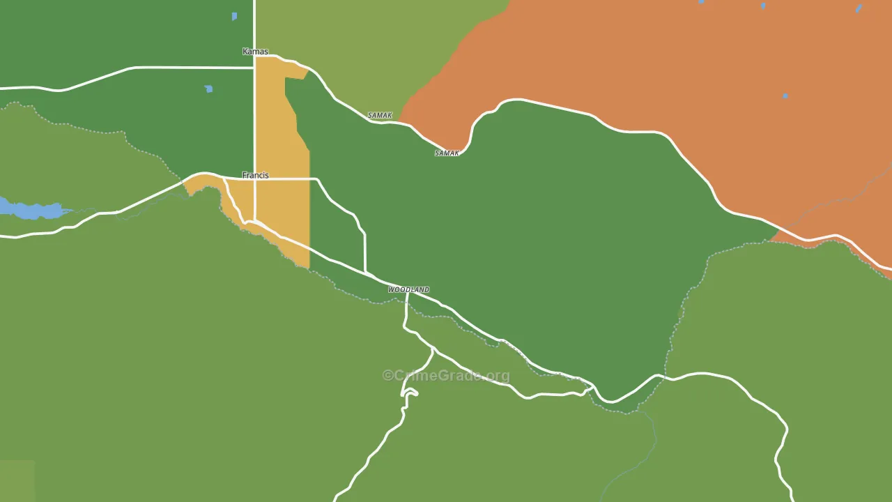Woodland, UT Map of Vandalism Rates
