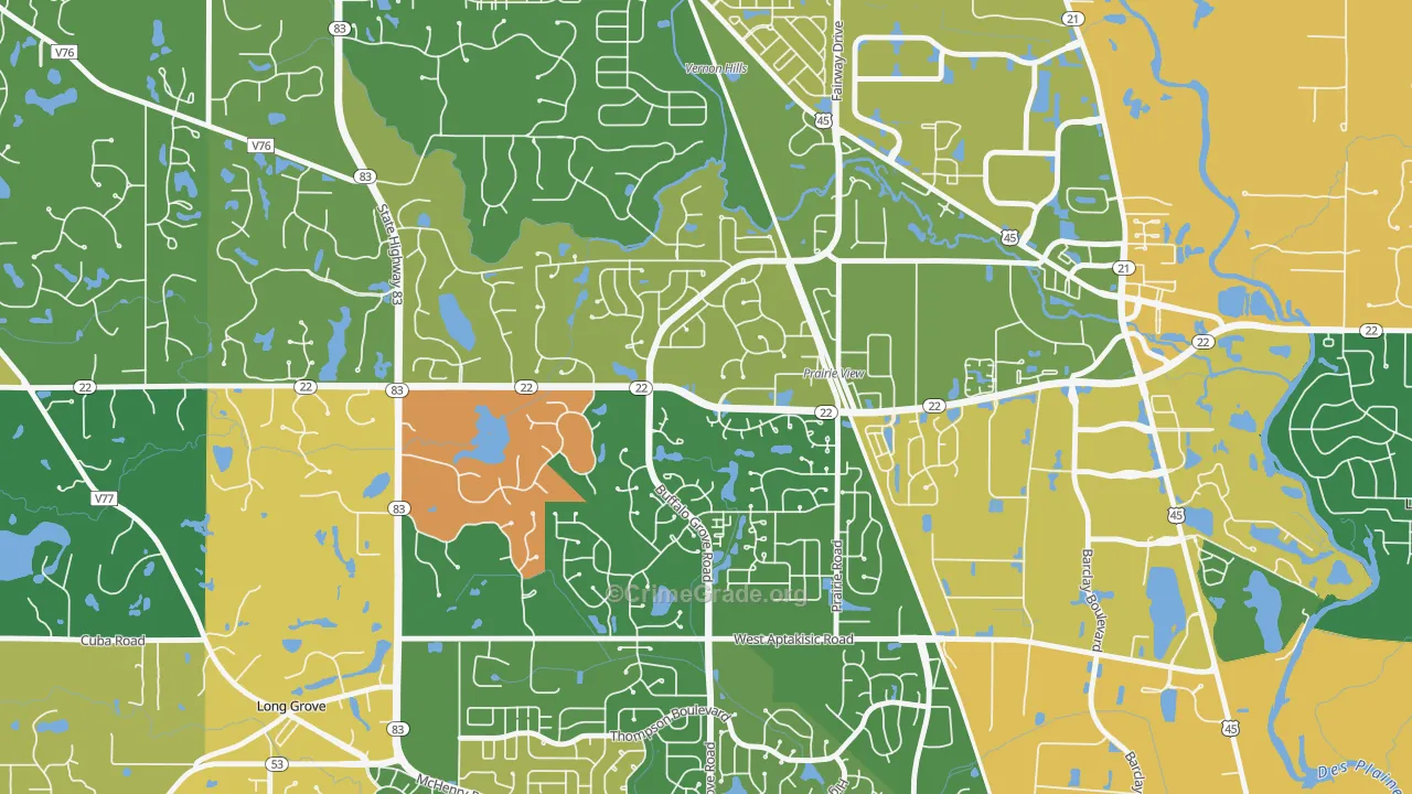 Woodlands at Fiore, Buffalo Grove, IL Map of Vandalism Rates
