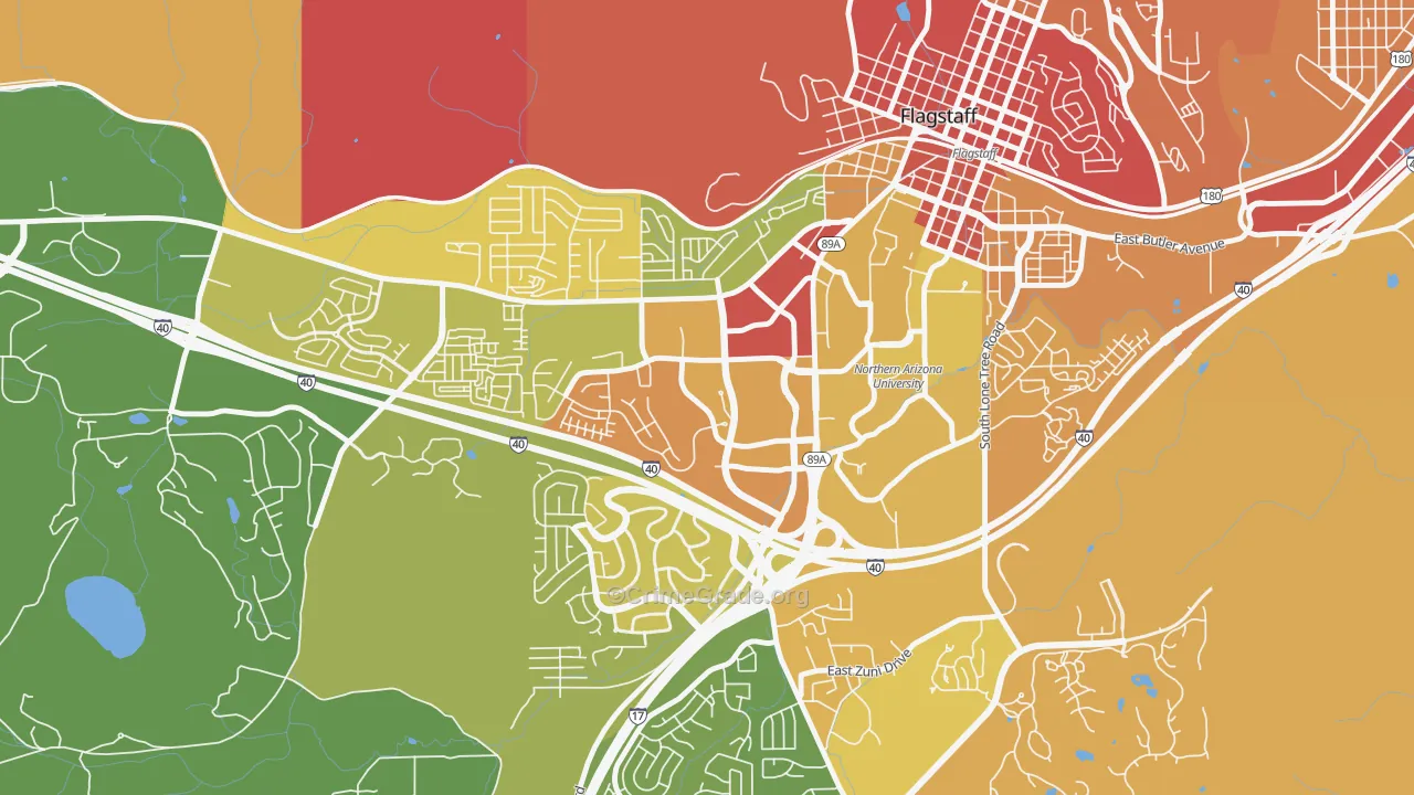 Woodlands Village, Flagstaff, AZ Map of Vandalism Rates