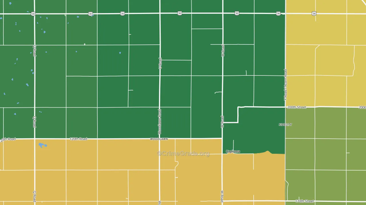 Woodlawn, KS Map of Vandalism Rates