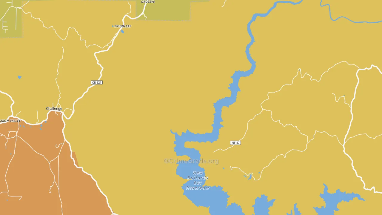 Woodleaf, CA Map of Vandalism Rates