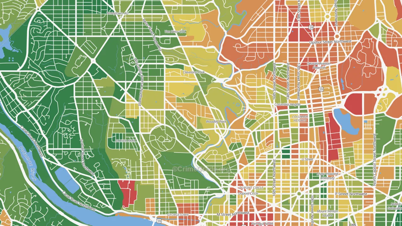 Woodley Park, Washington, DC Map of Vandalism Rates