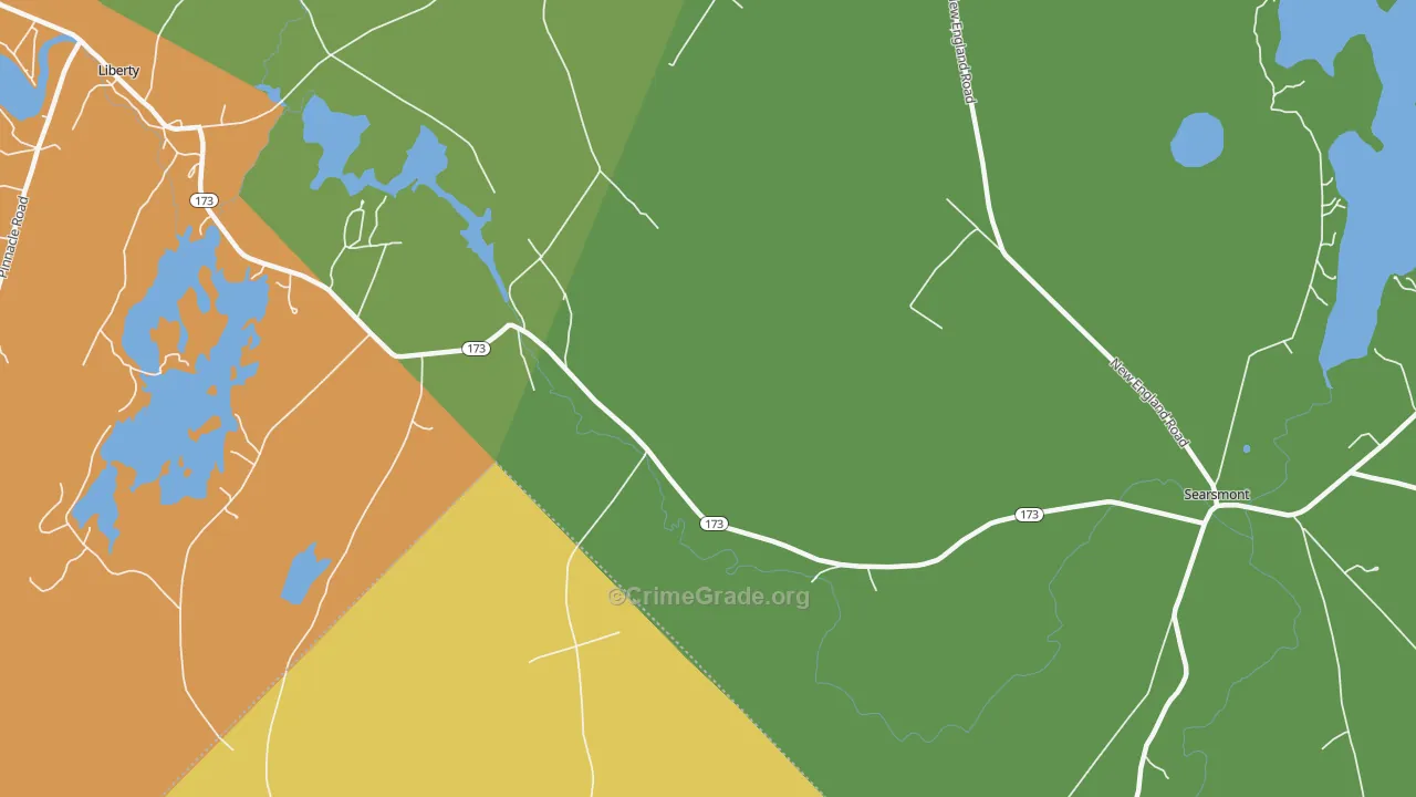 Woodmans Mills, ME Map of Vandalism Rates