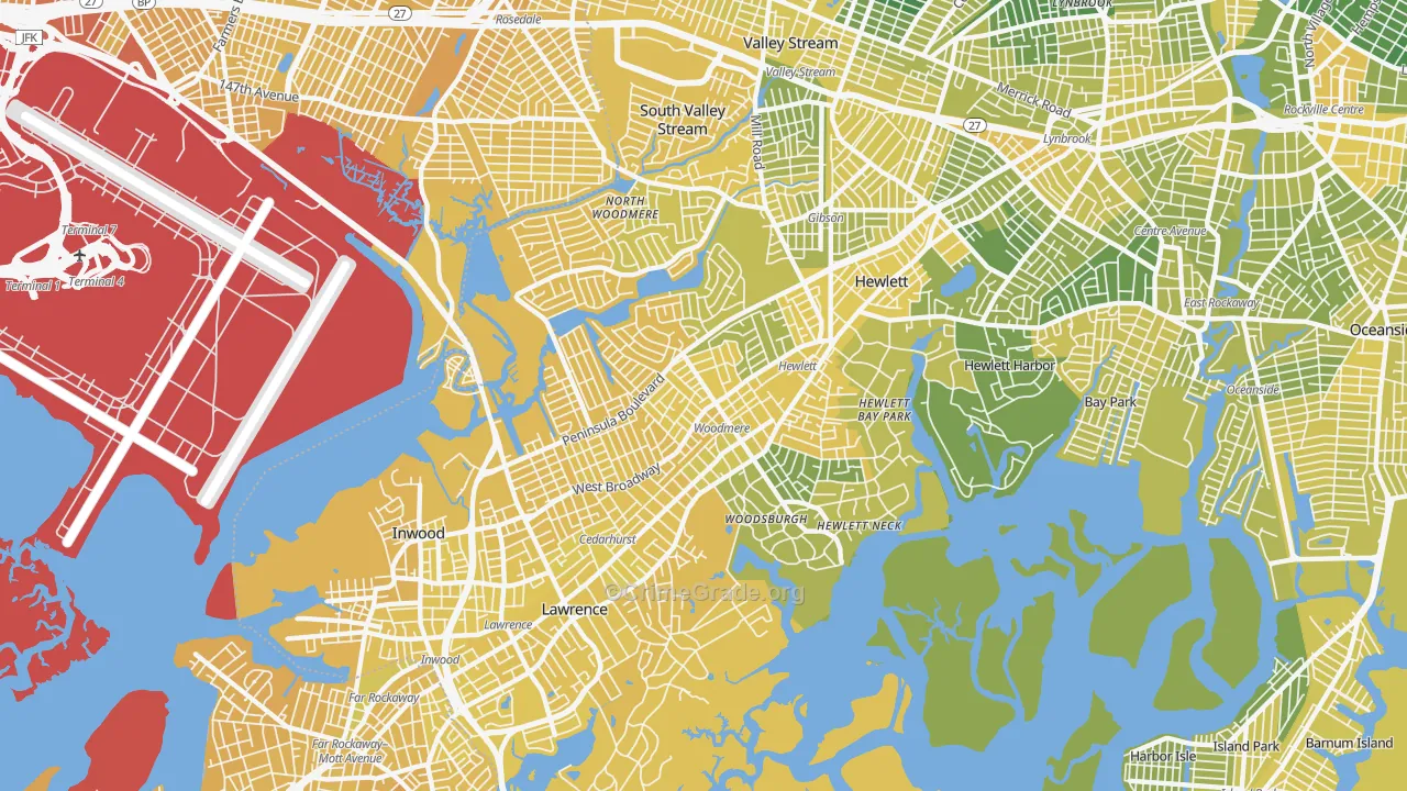Woodmere, NY Map of Vandalism Rates