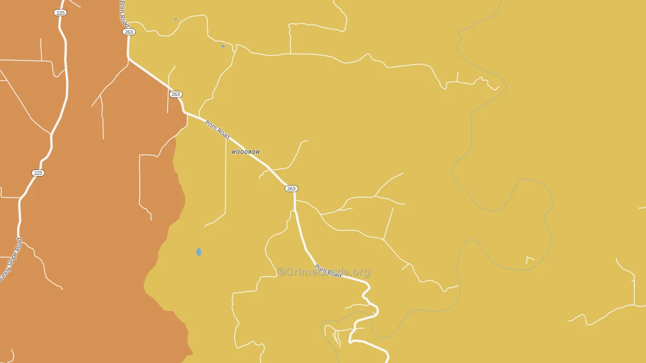 Woodrow, AR Map of Vandalism Rates