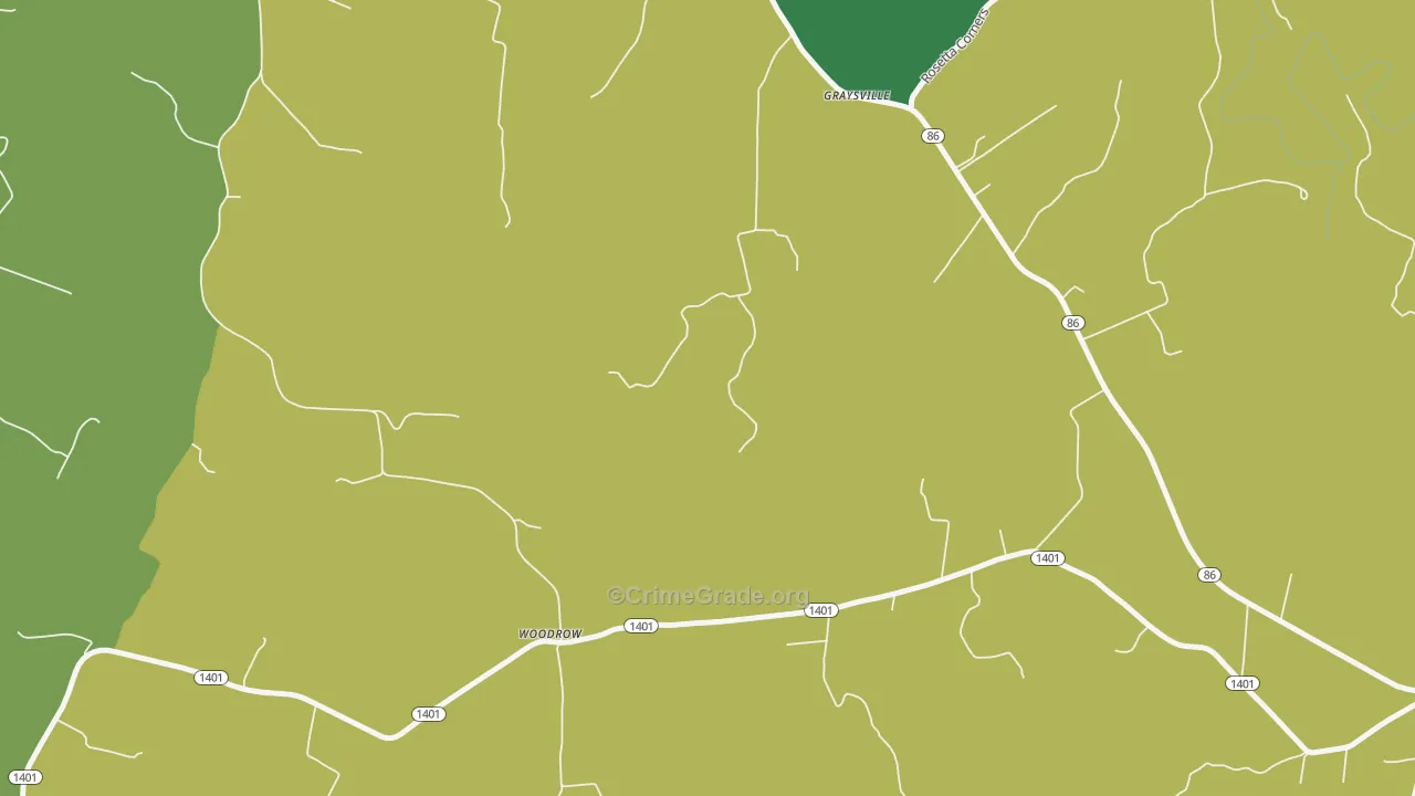 Woodrow, KY Map of Vandalism Rates