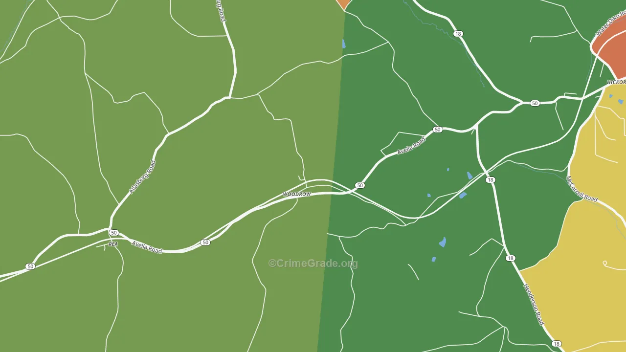 Woodrow, PA Map of Vandalism Rates