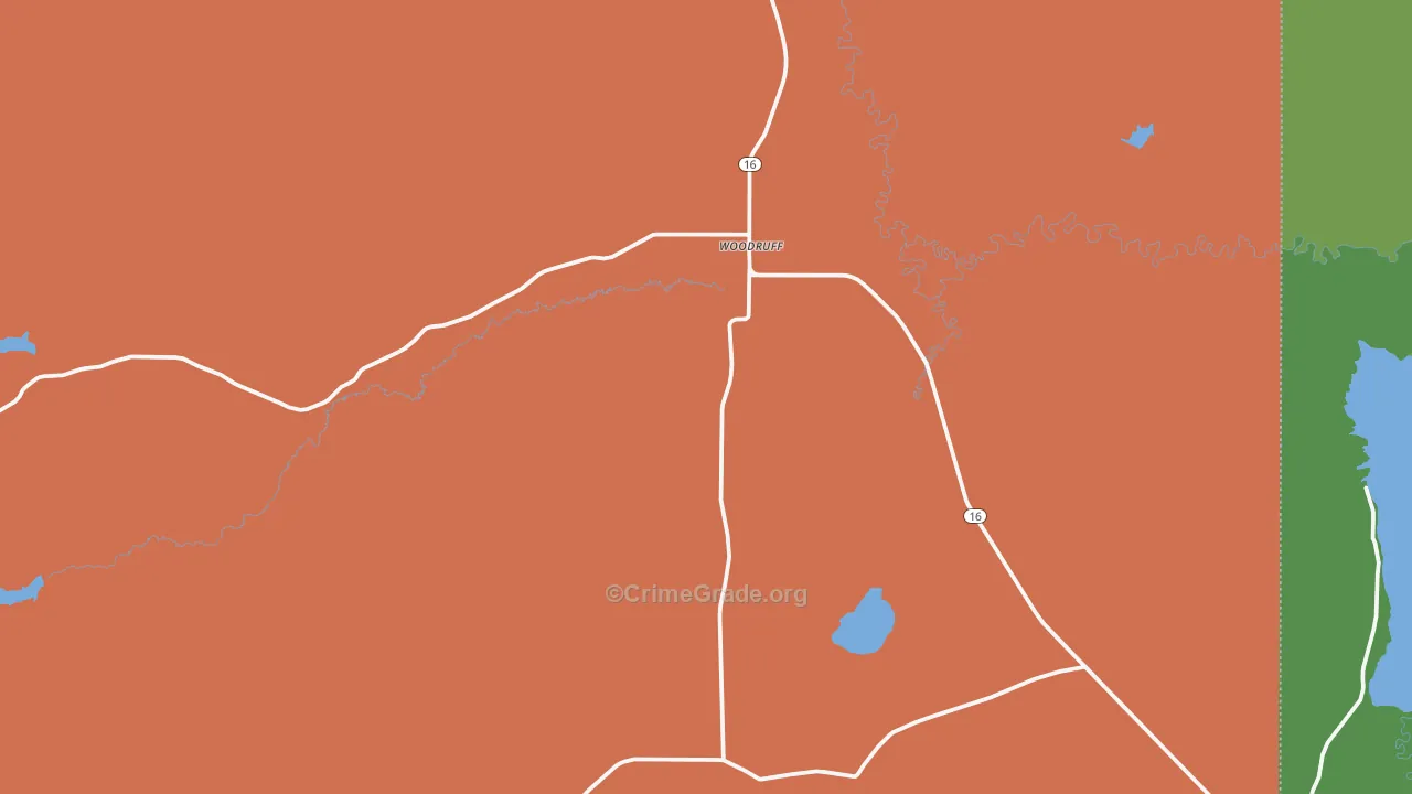 Woodruff, UT Map of Vandalism Rates