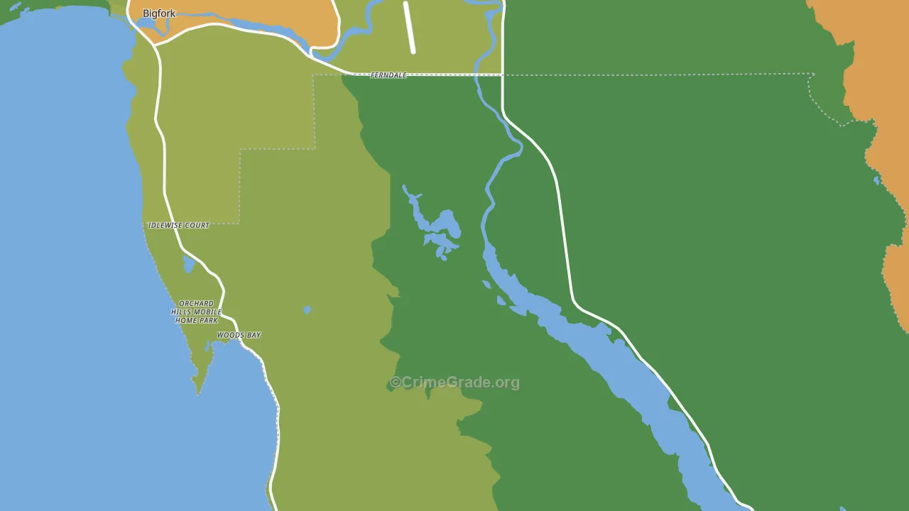 Woods Bay, MT Map of Vandalism Rates