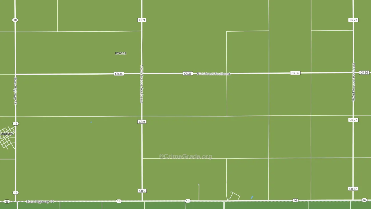 Woods, ND Map of Vandalism Rates