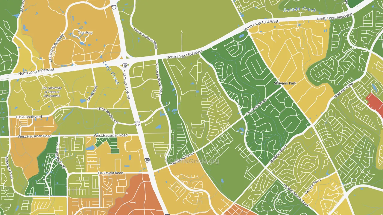 Woods of Shavano, San Antonio, TX Map of Vandalism Rates