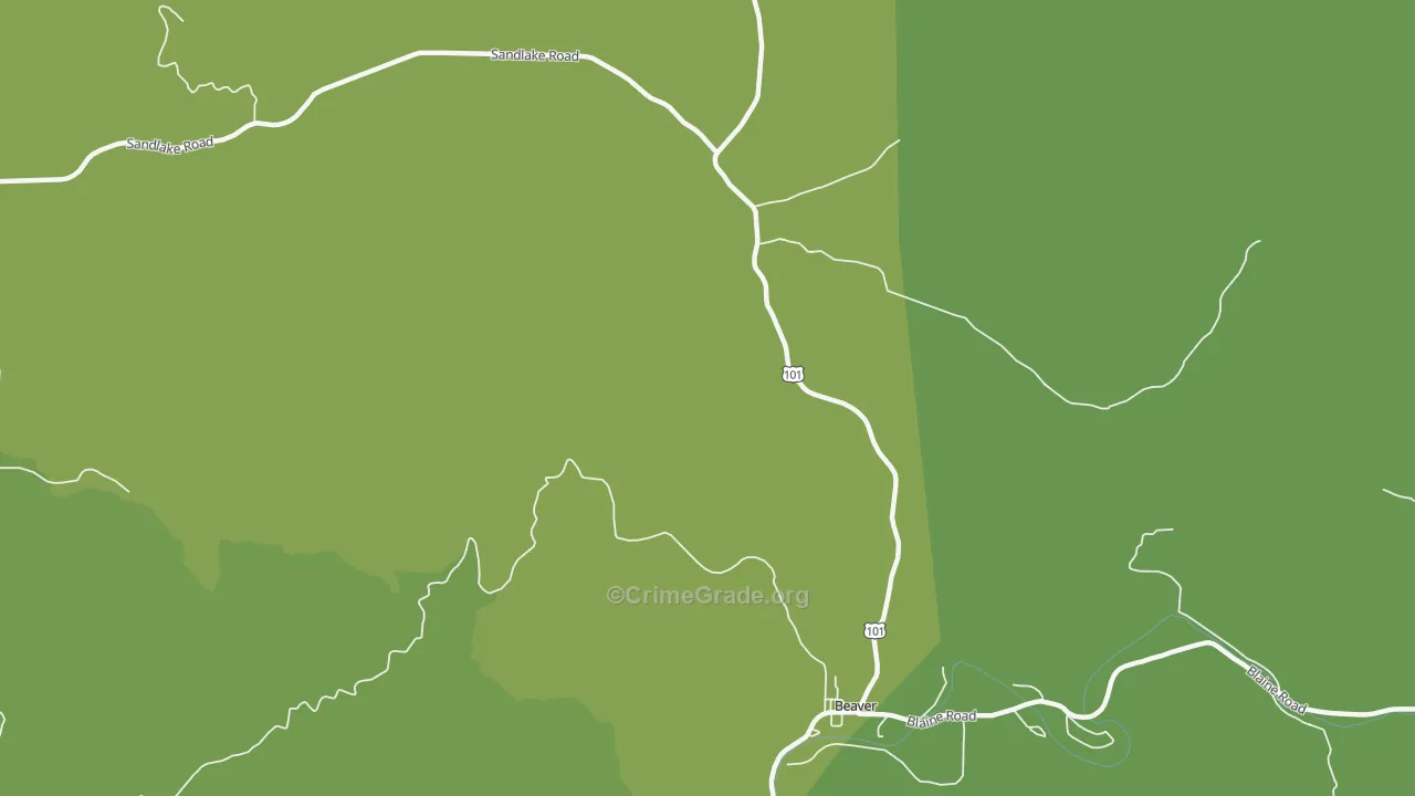 Woods, OR Map of Vandalism Rates